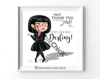 Stampa artistica di Edna Mode: regalo per i fan degli Incredibili, citazione ispiratrice