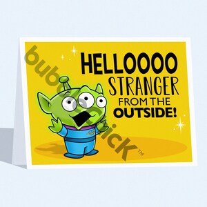 Greeting Card Aliens from Toy Story Print Aliens Oooooh Print Little Green Guys Print