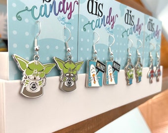 Dangle Earrings The Child Earrings Yoda Coffee Yoda Earrings Mine Birds Dangle Earrings LGM Dangle Earrings Alien Spider Monkey Pencils