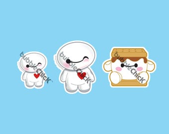 Pegatina troquelada de Baymax: Guiño o S'more - Vinilo resistente a la intemperie