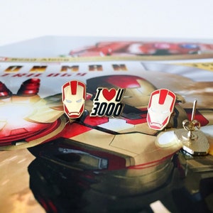 Iron Man Earrings I Love You 3000 Earrings Mixed Earrings Sold Mixed Mask/I Love You 3000