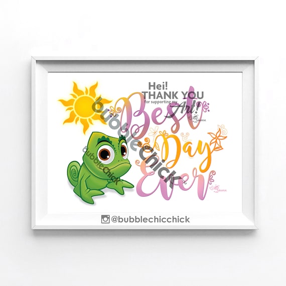 Best Day Ever Print Pascal Print Rapunzel Print Tangled Sun Print 