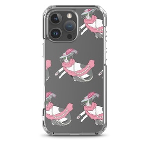 Suki - Fancy Kitty Cat iPhone Case - Cute Girly Clear Phone Case for iPhone 11 12 13 14 15 16 Pro Max - Artsy Aesthetic Kitty Gift