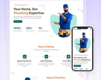 Wix Template For Plumbing (Fully Editable) | High Converting Website | Flowmax by Wix Studio