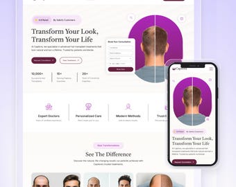 Wix Template For Hair Transplant, Hair Clinic, Hare Care Hospital | High Converting Website | Capilora Website by Wix Studio