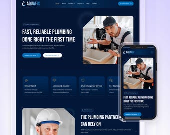 Wix Template For Plumbing Services (Fully Editable) | High Converting Website | Aquafix Website by Wix Studio