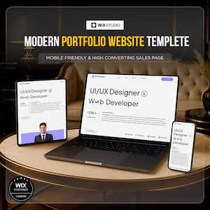 Modello Wix per sito web portfolio, progettista UI/UX, web designer, esperto di marketing ecc. / Sito web ad alta conversione / Finn-harper di Wix Studio
