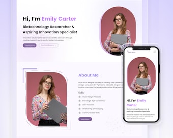 Wix Template For Portfolio Website, UI/UX Designer, Web Designer, Marketing Expert | High Converting Website | Emily Carter by Wix Studio