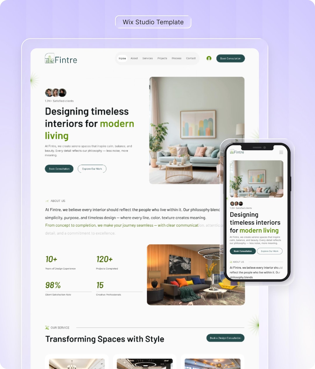 Wix Template for Interior, Construction, Architecture, Furniture ...