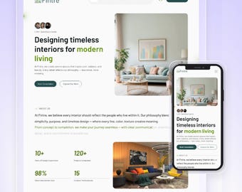 Wix Vorlage für Innenausstattung, Bau, Architektur, Möbel, Decorator | Hoch Konvertierende Website | Fintre Website von Wix Studio