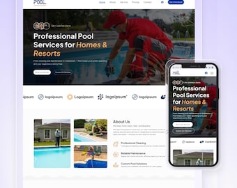 Wix Template For Pool Cleaning, Services, Maintenance, PoolCare | High Converting Website | Pool By Wix Studio