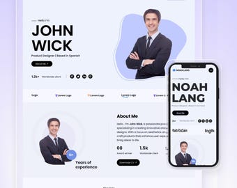 Wix-Vorlage für Portfolio-Website, UI / UX-Designer, Redakteur, Digital-Marketer Etc | Hoch Konvertierende Website | Noah Lang Website von Wix Studio