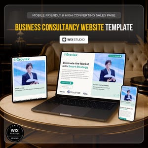 Modelli completi per siti web di consulenza aziendale Wix / Sito web completamente personalizzabile per consulenza aziendale / Sito web per servizi / Consulenza aziendale