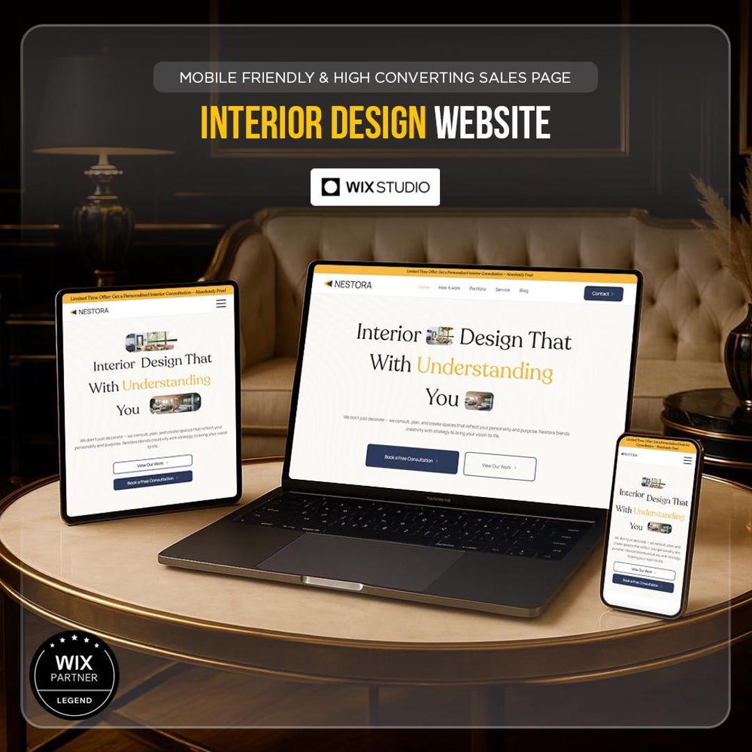 Wix Studio Template for Interior Designers: Portfolio Website Design - Etsy