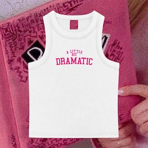 a little bit dramatic tank top mean girls regina george inspired y2k 2000s teen movie fashion cute baddie top saint rojo