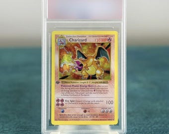 Charizard Shadowless 1e editie Graded 10-basisset holografische Pokemon-proxy-replicakaart
