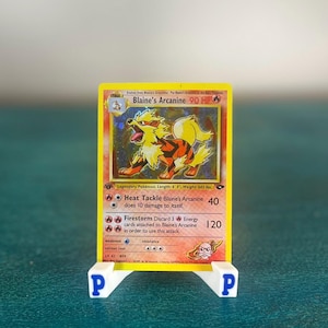 first edition arcanine pokemon card · Base #23(Shadowless) [1RR] Flamethrower (50) Discard 1 Fire Energy card to use this attack PSA 8.5 MINT BLAINE'S ARCANINE