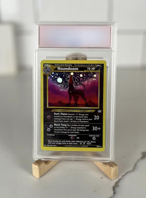 houndoom holographic card Houndoom Neo Graded 10 Holographic Pokemon Proxy Replica Card