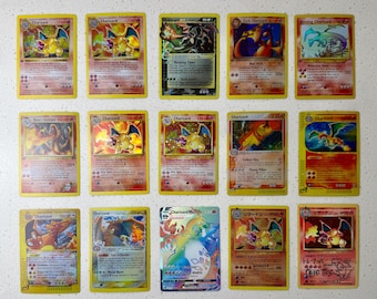 Charizard Classic Best Sellers Set of 15 Holographic Pokemon Proxy Replica Cards