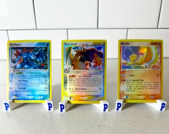 Charizard Ho-oh Feraligatr Set med 3 Holografiska Pokémon Proxy Replica Kort