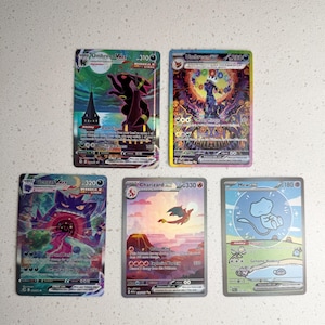 Textured Moonbreon Prismatic Bubble Mew Set of 5 Prismatic Holographic Pokemon Proxy Replica Cards