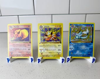 Jungle Flareon Jolteon Vaporeon Set of 3 Holographic Pokemon Proxy Replica Cards