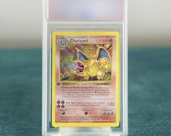 Charizard Shadowless 1st Edition Graded 10 Holographic Pokemon Proxy  Replica Card - Etsy