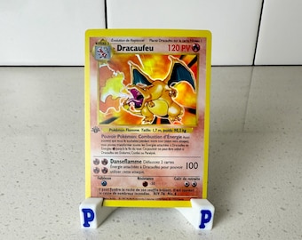 Fransk Dracaufeu Charizard Base Set Holografisk Pokémon Proxy Replica Kort