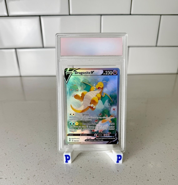 Dragonite V Textured Full Art Graded 10 Holographic Pokemon Proxy Replica  Card