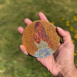 Golden Era Magnet, Handmade Taylor Inspired Diamond Art, Sparkly Fridge Decor