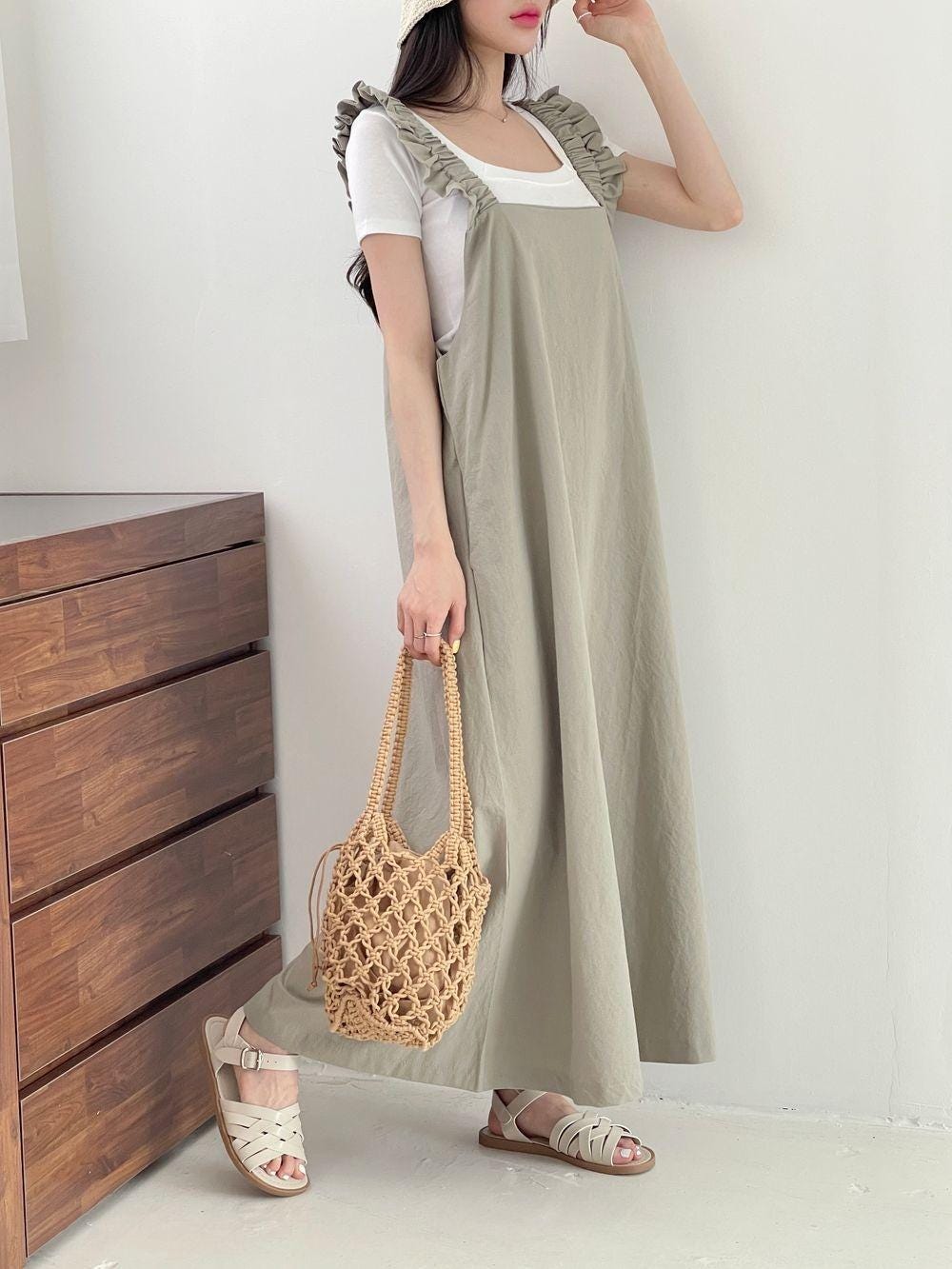 slim fit dress slacks Elegant Korean Fashion Maxi Dress – Trendy Printed Dress for Women – Morus  Alba main image 0