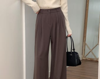 Tailored High-waisted Camel Brown Pants | Wide-leg Women's Trousers | Timeless Minimalist Style - Etsy Tailored High-waisted Camel Brown Pants | Wide-leg Women's Trousers | Timeless Minimalist Style - Etsy
