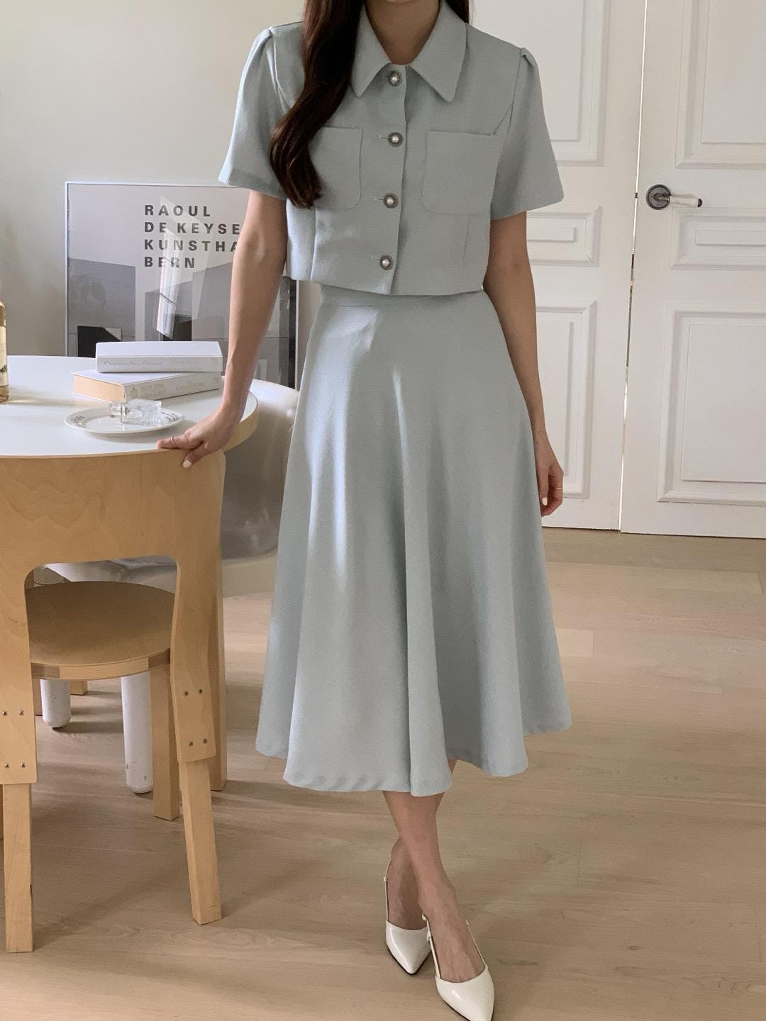 Korean Style Women’s Two Piece Set – Crop Top & Skirt Suit | Summer ...