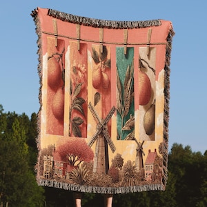 Colorful Kitchen Cotton Throw , Tea Towels Woven Blanket ,Vintage Jacquard Tapestry