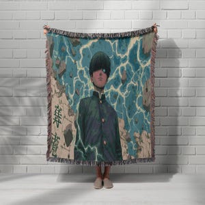 Anime Woven Blanket | Anime room blanket | Anime tapestry | manga themed blanket | anime tapestry throw| japanese anime gift, woven tapestry