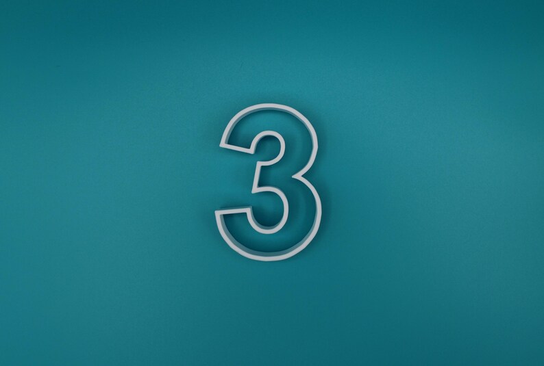 3D Printed Numbers Cookie Cutter Set - 9 Digits (various Colors ...