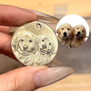 3D Laser Engraved Pet Tag, Custom Dog Tag from Photo, Personalized Cat Tag, Unique Dog Collar ID Tag, Pet Name Tag with Your Pet’s Portrait