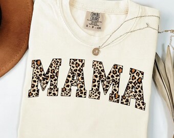 Trendy Leopard Mama PNG, Wild Mom Sublimation Design, Mother’s Day T-Shirt Clipart, Digital Download Shirt Print, Trendy Gift for Mom