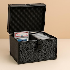Graded Card Storage Box - deck box, mtg deck box, collector gift - 44 slabs - black