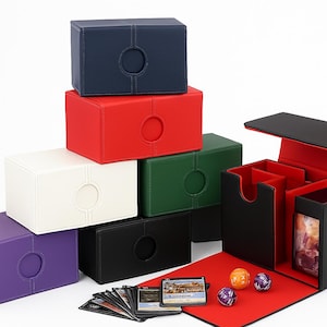 Card Deck Organizer - MTG Commander Gift Idea - TCG Storage Case for Birthday - Large Size - Multicolor