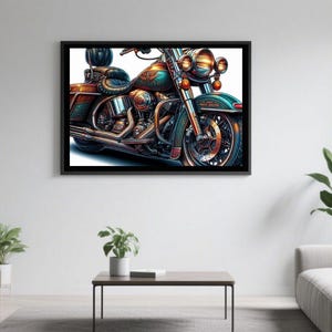 Halley Davidson  Digital Art | Halley Davidson Motorcycle Digital Download | American Biker Art Poster | Digital Download