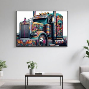 Freight Truck Digital Art | SVG PNG | Semi Truck Printable Car Art  | Commercial Truck Vector | Car Enthusiast |  Digital Download