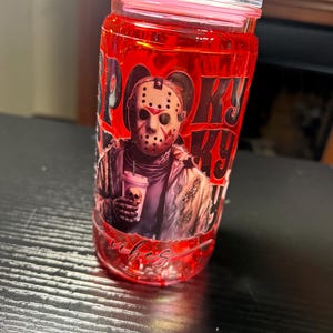 Jason Voorhees blood snow globe tumbler
