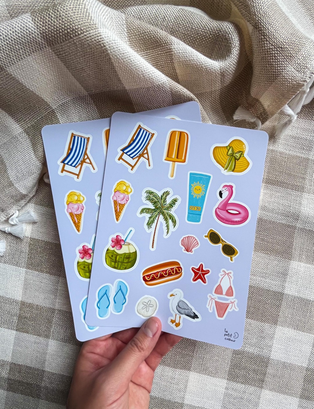 Beach Sticker Sheet: Hand-drawn Summer Ocean Vinyl Stickers - Etsy