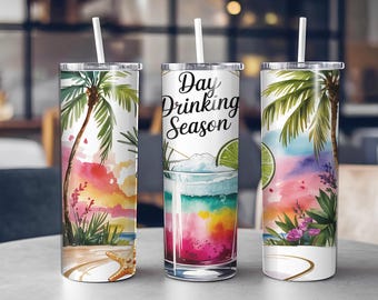Esthetische strand Tumbler Wrap, 20oz skinny PNG-ontwerp, Coastal Sublimatiebestand, Ocean Vibes Tumbler Wrap, Digitale Instant Download
