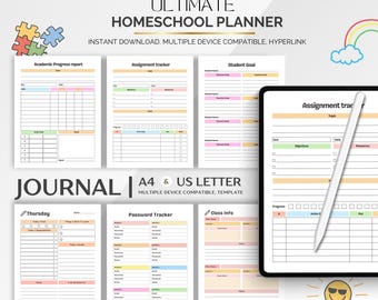 Homeschool Planner Canva Template: Lesson Plan & Schedule Organizer (Printable PDF)