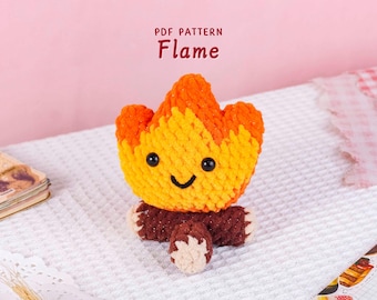 Flame Crochet Pattern, Handmade Soft Toy Guide, No Sew Plush DIY Download, Beginner Friendly Stuffed Making Instructions, PDF Pattern