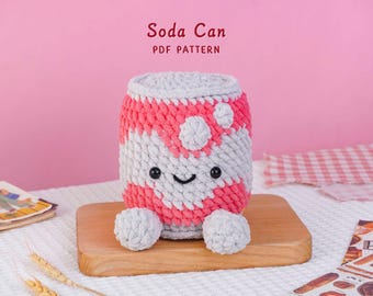 Soda Can Crochet Pattern, Amigurumi Drink Pattern, Amigurumi Drink PDF Tutorial, Handmade Plush Toy, DIY Plush Pattern, PDF Tutorial