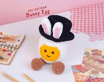 Bunny Egg Crochet Pattern, Easter Dessert Crochet Pattern, Holiday Table Display Decor, Easter Dessert Home Decor, PDF Pattern