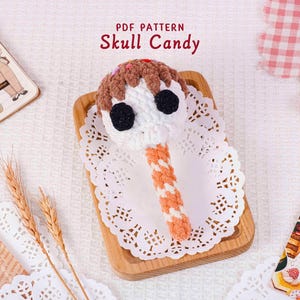 Skull Candy Crochet Pattern, Halloween Amigurumi Crochet Pattern, Halloween Skull Candy Crochet Pattern, Halloween Candy Crochet Pattern